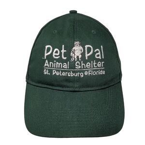 Pet Pal Animal Shelter Strapback Hat Green One Size Embroidered Bayside